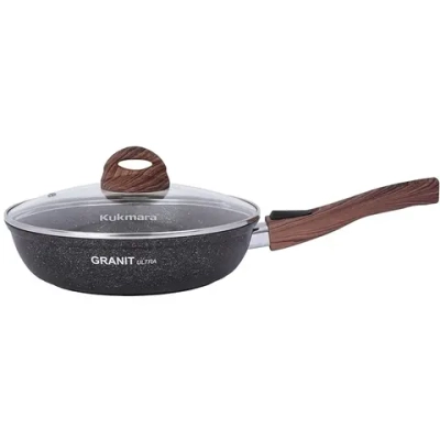 Сковорода 26*6,5см со съемной ручкой и стекл. крышкой «Granit ultra» (original) сго263а