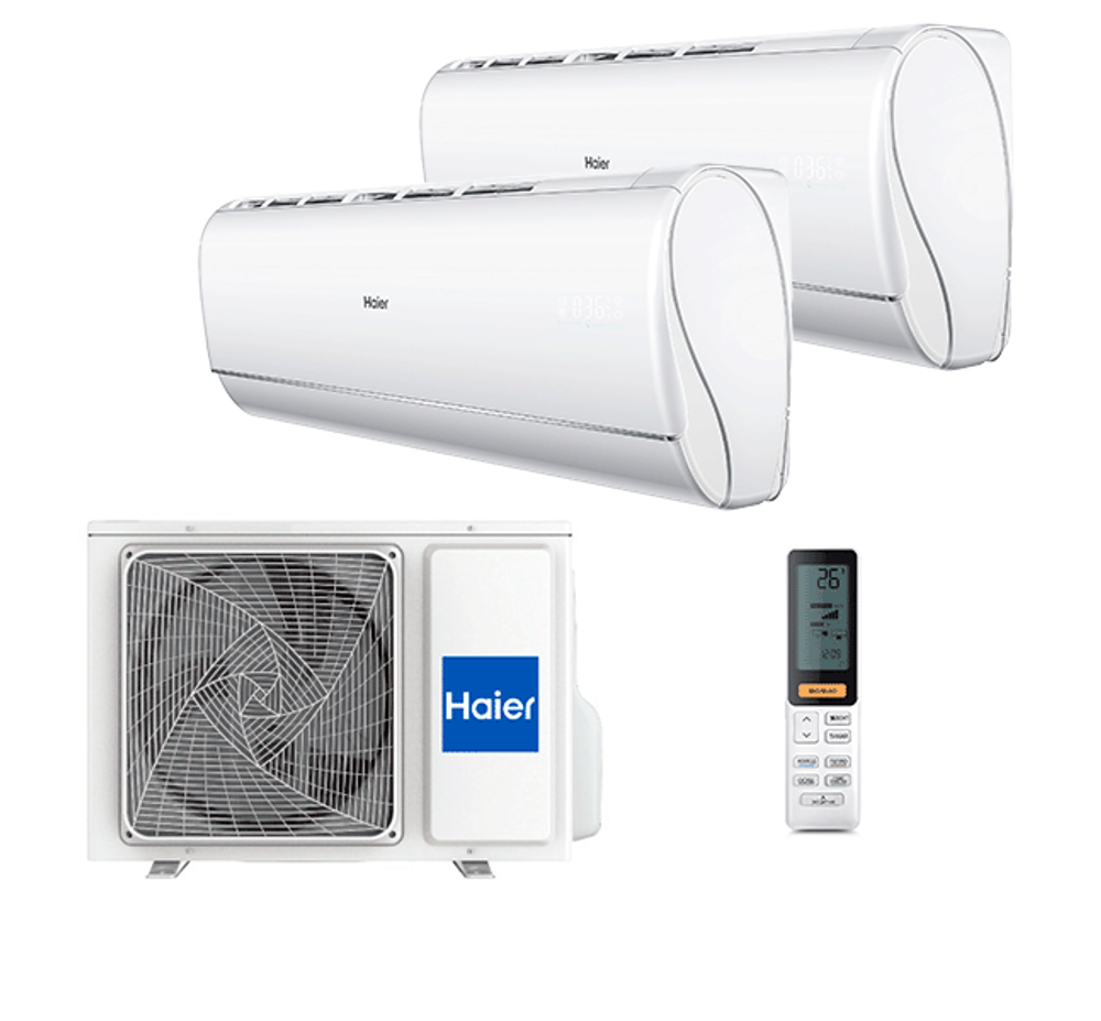 Мульти сплит-система Haier на 2 комнаты (20+20 кв.м.) JADE new WHITE
