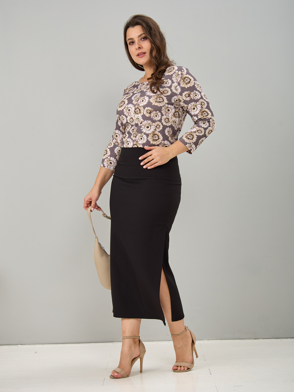 Лонгслив Лнв-306/серый-хризантемазеленая