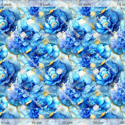 Спиртовые чернила, акварельные разводы, золото, синий, розы by E.KK8 455 DPI