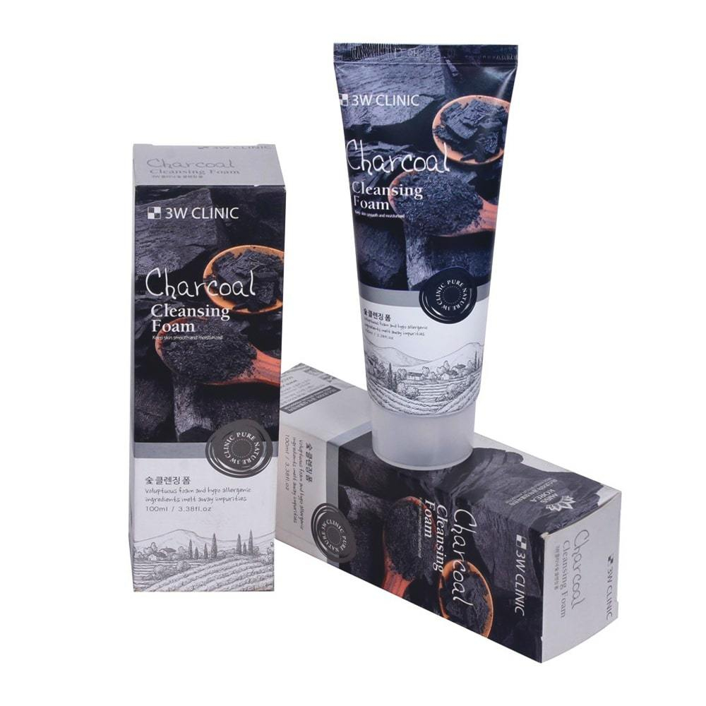 Пенка для умывания с древесным углем 3W Clinic Charcoal Foam Cleansing,100 мл.