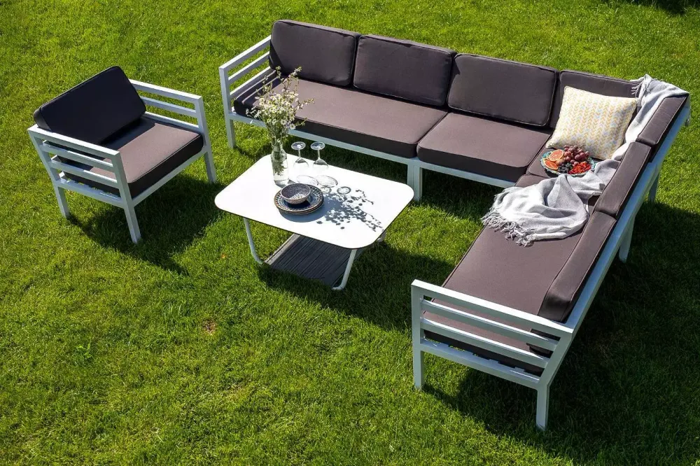 "Глория" модуль диванный правый, каркас из алюминия