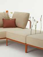 Пуф с подушкой Scab Design Flap, терракотовый, кремовый