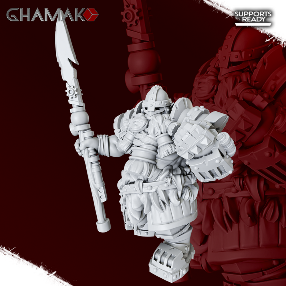 Grand Alliance Order Kharadron Overlords Dwarf Дварф с копьём №1 миниатюра для dnd, днд, pathfinder, фентези, Настольная игра, НРИ, Варгейм, РПГ