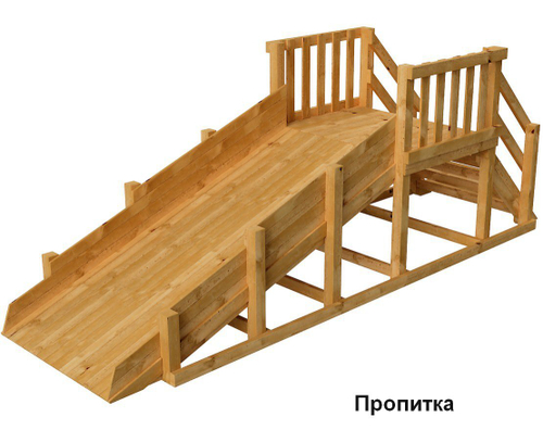 Зимняя деревянная заливная горка Ледянка (скат 2.77 м)
