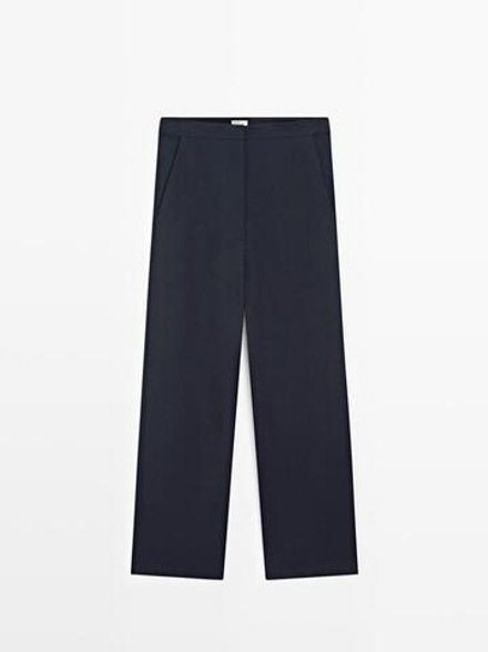 Massimo Dutti Свободные брюки прямого кроя - STUDIO, темно-синий