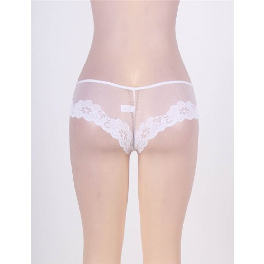 Трусики White Floral, белый, M-L