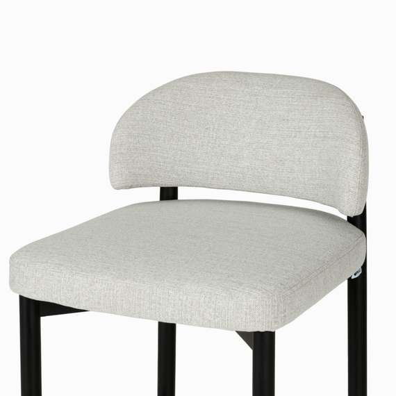 Полубарный стул Jeff, серая ткань, черные ножки