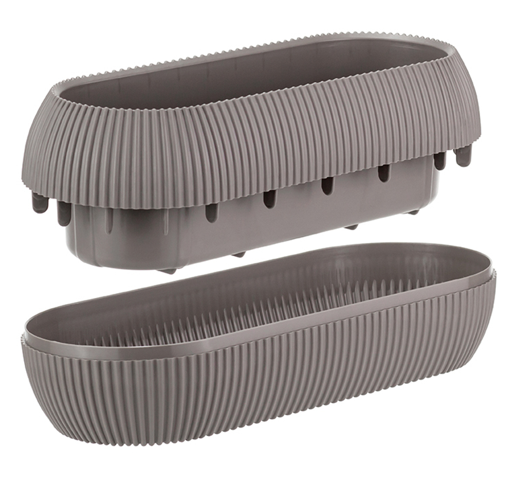 Кашпо ПИКАНТО овальное 280*115*90мм 1,3 л с пристегнутым поддоном