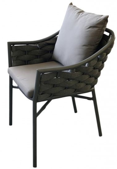 Кресло плетеное с подушками Torino темно-серый