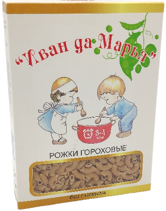 Макаронные изделия Рожки гороховые БЕЗГЛЮТЕНОВЫЕ Иван да Марья 400г