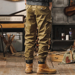Мужские рабочие брюки в американском ретро-стиле, осенняя коллекция 2025 года, новые свободные повседневные брюки, функциональные тактические джоггеры для активного отдыха.