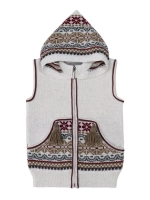 Жилетка вязаная с капюшоном