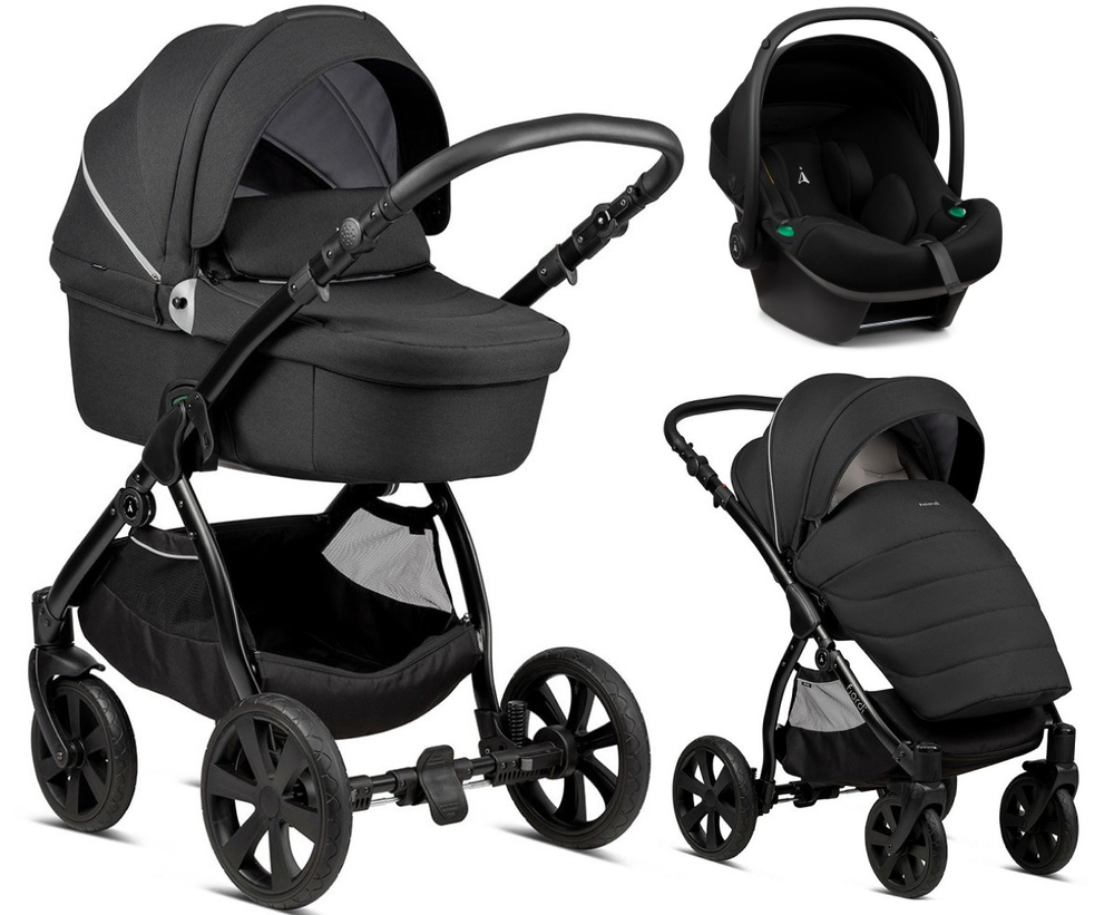 Детская коляска Noordi Fjordi 3 в 1 с автокреслом Terra Black 1132815 Black