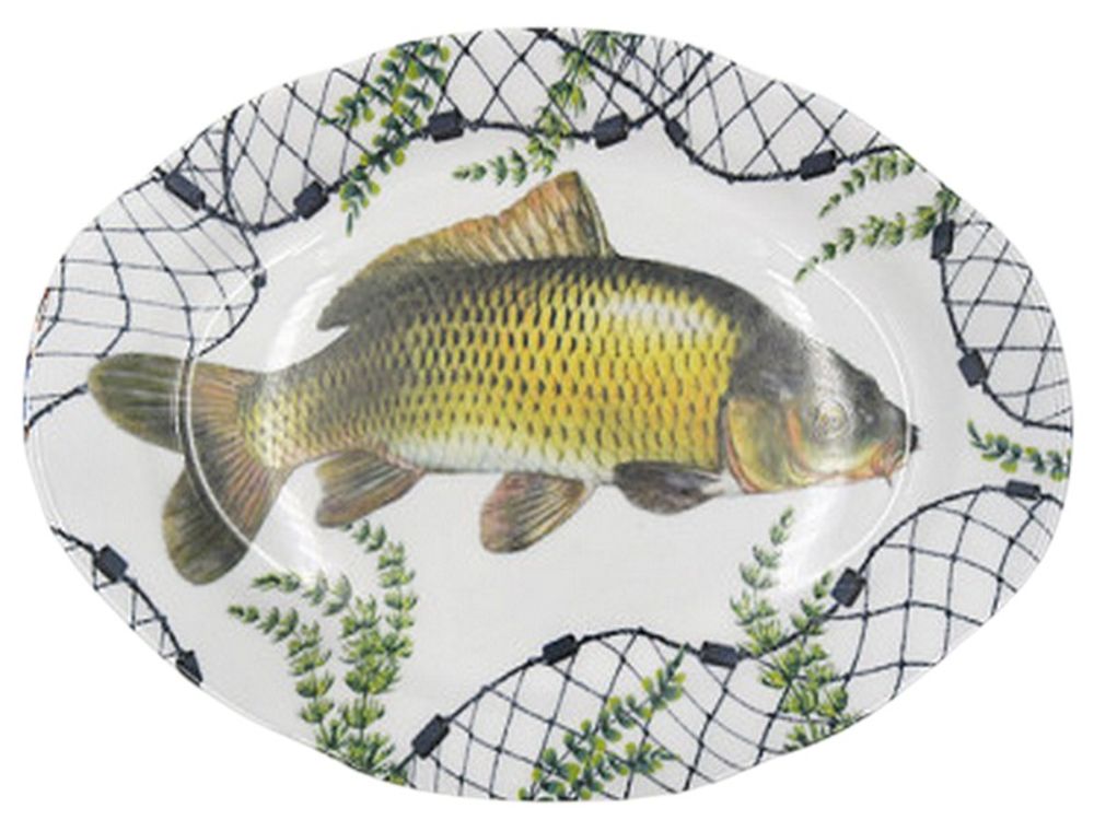 Блюдо овальное "КАРП (Идиллия)" 33 см, Беларусь.