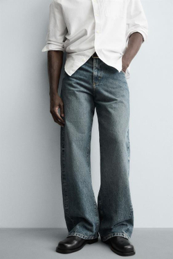 ZARA ДЖИНСЫ FLARE FIT, ВЫЦВЕТШИЙ СИНИЙ