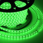 Лента светодиодная 220В, SMD2835, 4,8Вт/м, 60 LED/м, Зеленый, 10х7мм,с кабелем питания, IP67 NEON-NI