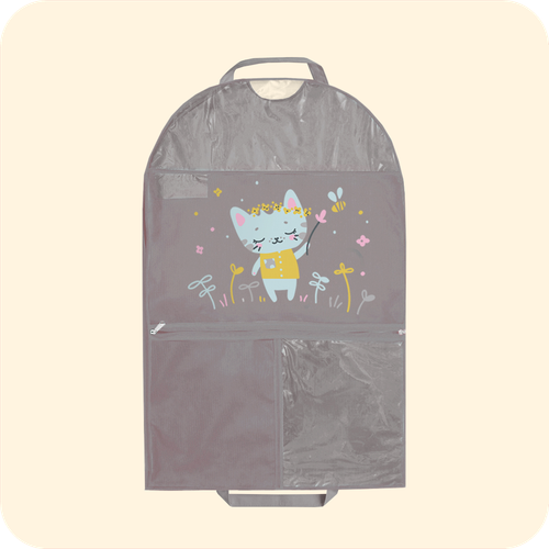 Детский чехол с карманами 80х50. Котик