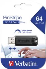 USB-накопитель Verbatim PinStripe 64GB USB 3.2 Gen 1