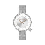 Часы Boccadamo Mya33 Silver White MX008 BW/S с минеральным стеклом, кристаллами Swarovski