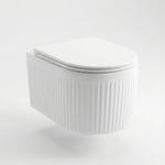 Унитаз подвесной безободковый WAVE RIFL Tornado3.0, сид. дюропласт, м/л, быстр, БЕЛЫЙ глянец (L)