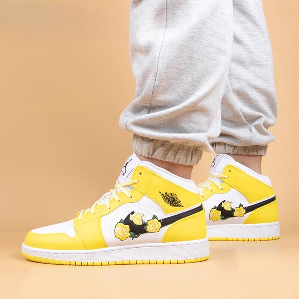 Jordan 1 Mid Dynamic Yellow Floral GS