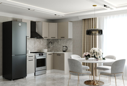 Кухонный гарнитур угловой Шампань 2000х1200 столешница 26 мм (с отдельно стоящей плитой)