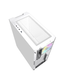 Корпус для компьютера Powercase CMIEW-F4S Корпус Mistral Evo White, Tempered Glass, 1x 120mm PWM ARGB fan + ARGB Strip + 3x 120mm PWM non LED fan, белый, ATX (CMIEW-F4S)