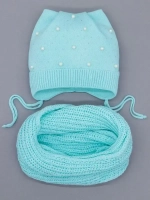 Шапка для девочки осенняя и снуд ушками