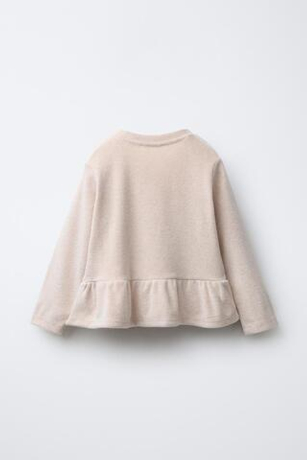 ZARA ЛОНГСЛИВ SOFT TOUCH С КОНТРАСТНЫМИ БАНТАМИ, ПЕСОЧНЫЙ