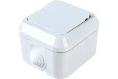 Выключатель Makel Nemli Yer 1-клавишный накладной IP44 белый 15806