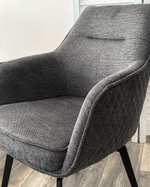 Стул М-City DISAUR Ренли (Renly) поворотный на 180 градусов, Brego-16 темно-серый, ткань, Черный