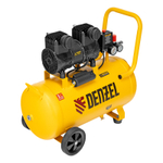 Компрессор безмаслянный малошумный DLS 1500/50, 1500 Вт, 2х750, 50 л, 260 л/мин// Denzel