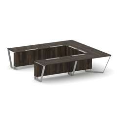 Steel Meet Стол переговорный П-образный KDK-PR.B.SP-11P Дуб Мали/Металл Серый 3200*3200*750