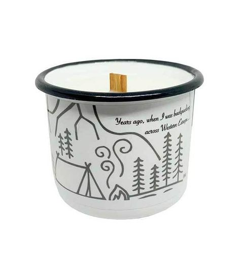 №67 Лавандовый букет, свеча в кружке с деревянным фитилем Camping mug, Nomkamo