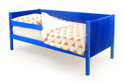 Детская кровать-тахта мягкая с бортиком Бельмарко Svogen синий
