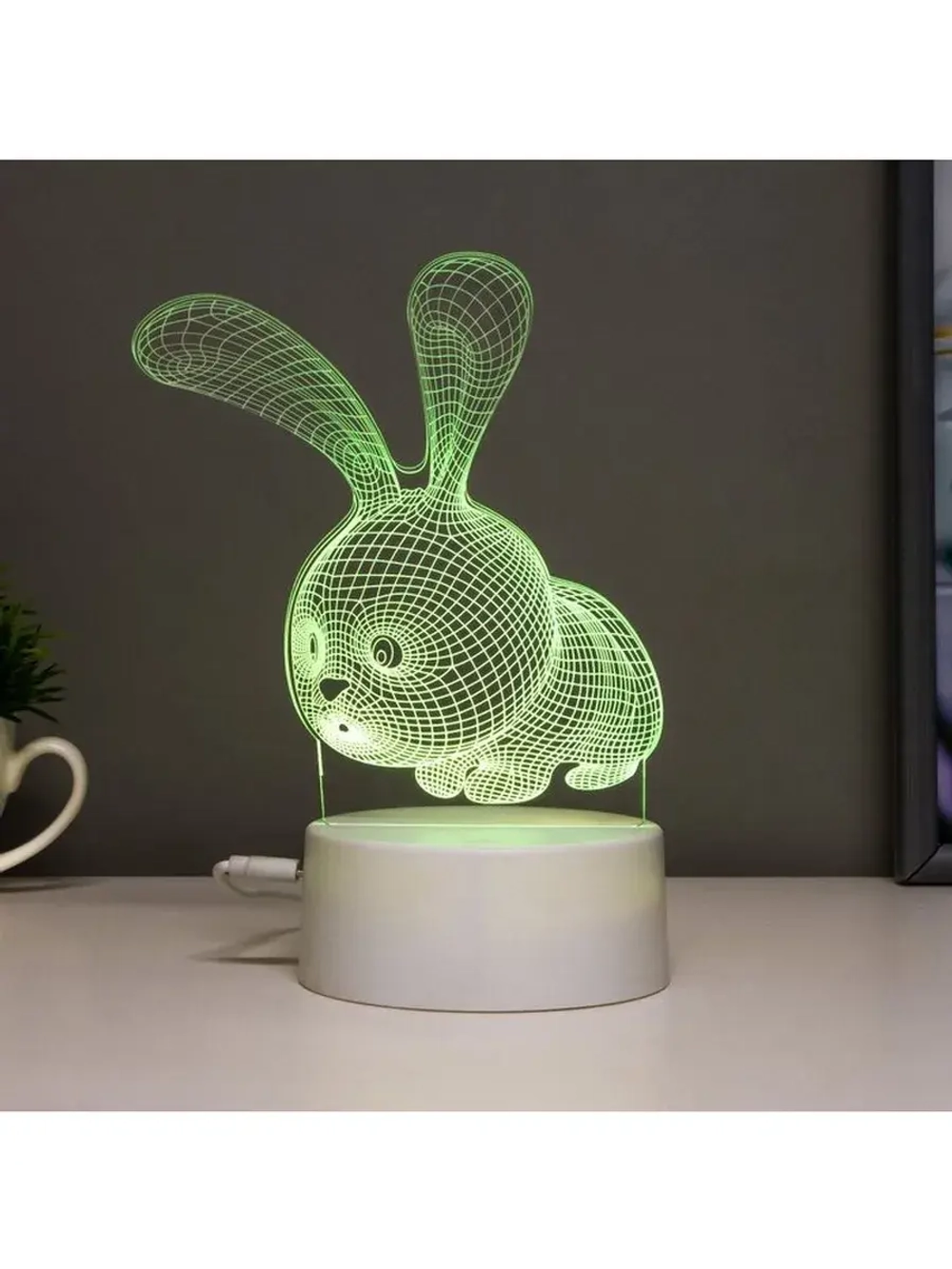 Светильник сенсорный «Кролик» LED 7 цветов USB/от батареек б