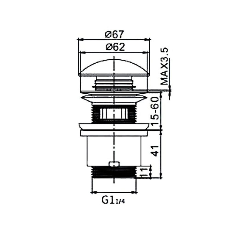 Донный клапан для раковины, 1" 1/4, бел, Frap, F60-8