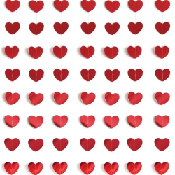 Гирлянда-подвеска Сердце, Мини, Красный, 200 см, 5 см*18 шт, 1 уп