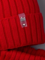 Шапка для девочки осенняя c ушками и снуд