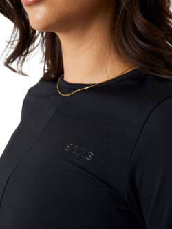 Женская теннисная футболка (dł. Рукава) Björn Borg Cross Long Sleeve - black beauty