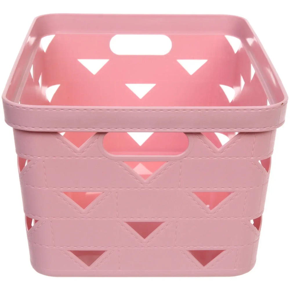 Корзина для хранения «ЭНИГАРТ», цвет пудровая роза, 34*24.6*17.8см