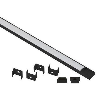 Комплект с накладным анодированным профилем 1506B 15х6мм. 2м САВ262 черн. Эра Б0062817