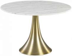 Стол Oria Ø120 см, белый мрамор на золотой ножке
