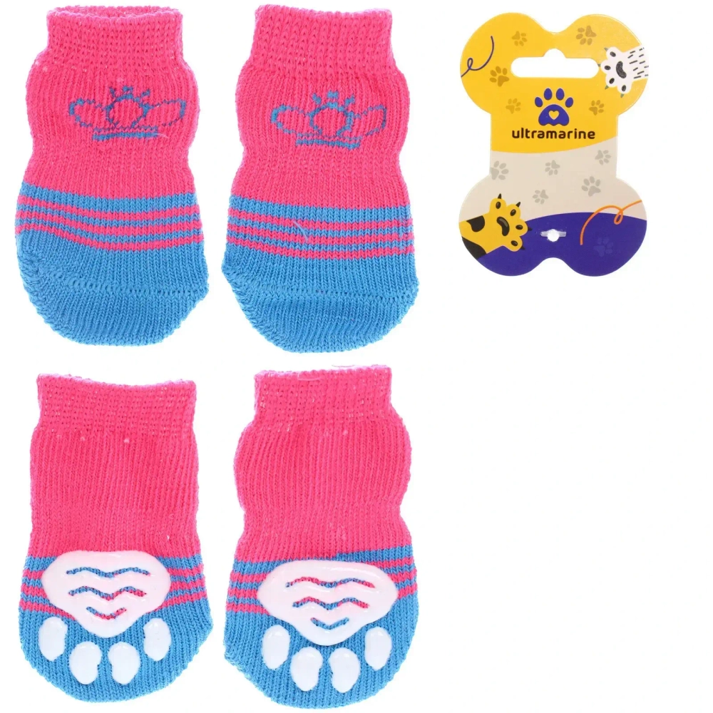 Носочки для животных «LAPUSIK», королева, цвет розовый, размер m, 3см