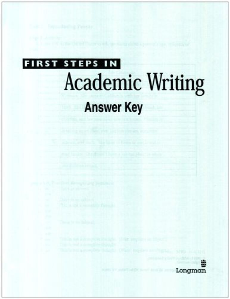 First Steps in Acad Writing Ans/key