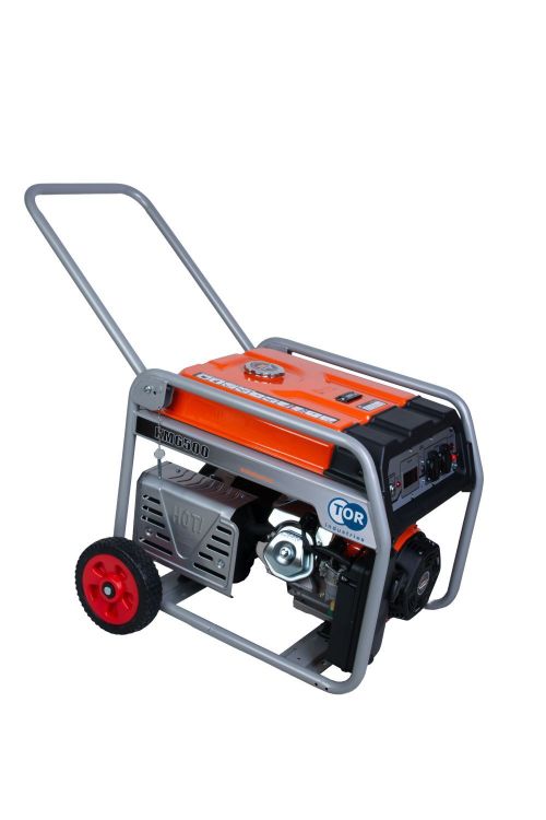 Генератор бензиновый TOR KM6500H - [5 кВт / 220V] эл. пуск, колеса