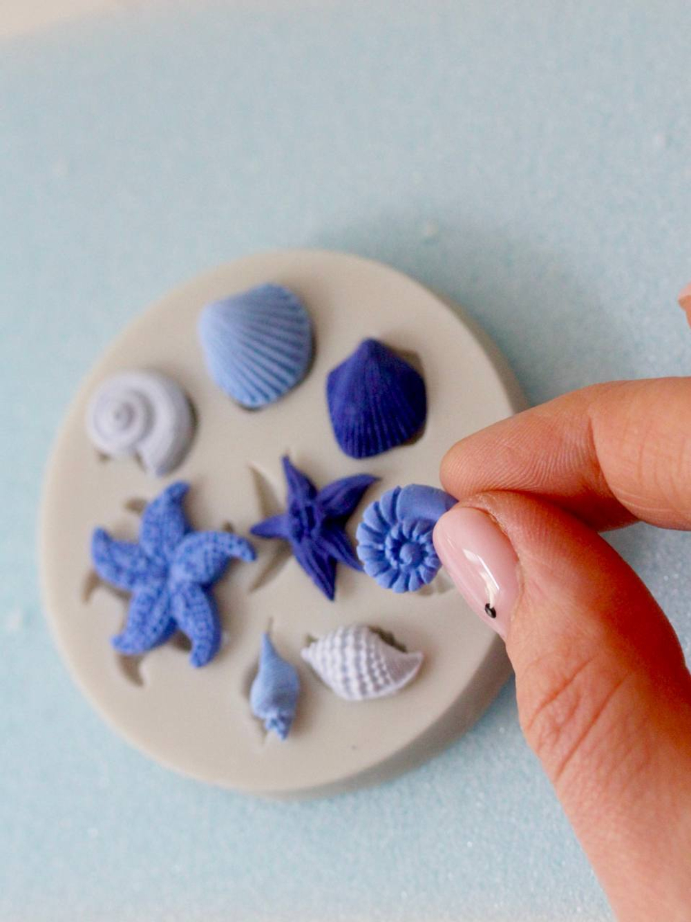 Молды силиконовые для морского декора "Набор 2 молда: морские жители и звезды с рыбкой" / форма для мыла, воска, гипса и полимерной глины