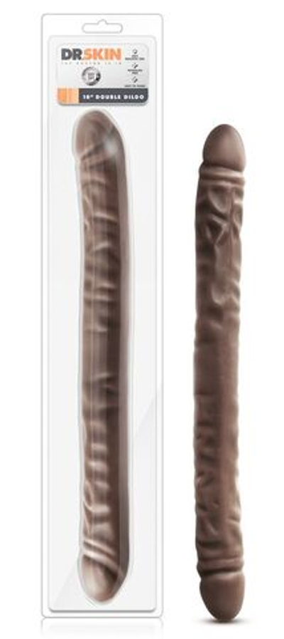 Коричневый двусторонний фаллоимитатор 18 Inch Double Dildo - 45,7 см. (Цвет: коричневый)