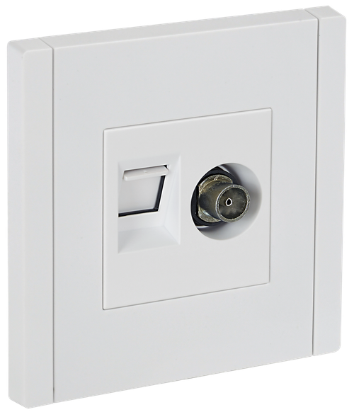 FORTE&PIANO Розетка двойная TV+RJ45 кат.6 FP237 белый IEK